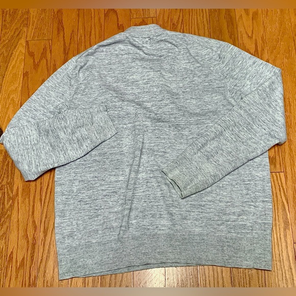 Men's XL Cotton Blue Grey Heather Banana Republic 1/4 Zip Collarless Sweater - Picture 10 of 13